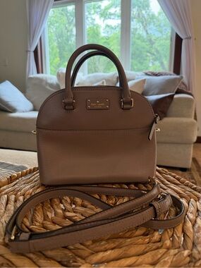 kate spade brown leather dome satchel